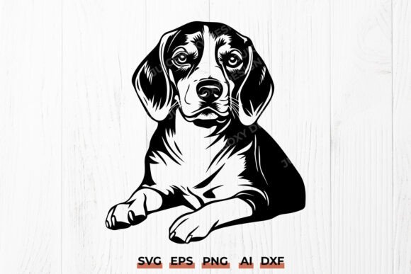 Beagle Dog SVG Cut File – Lying Down DXF