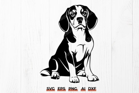Beagle Dog SVG PNG DXF Clipart Design