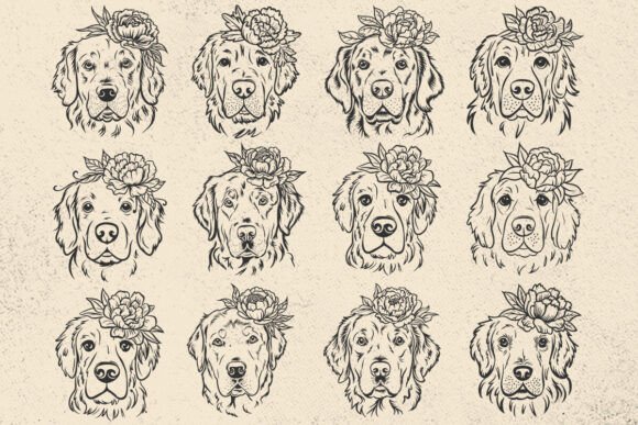 Dog with Flower SVG File
