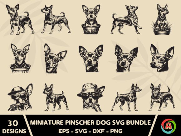 Miniature Pinscher Dog Svg Bundle
