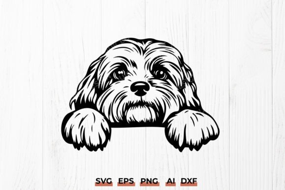 Peeking Maltese Dog SVG: Small Breed Review