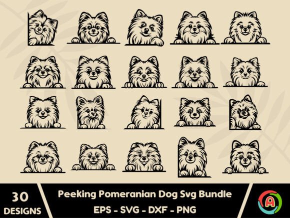 Peeking Pomeranian Dog Svg Bundle