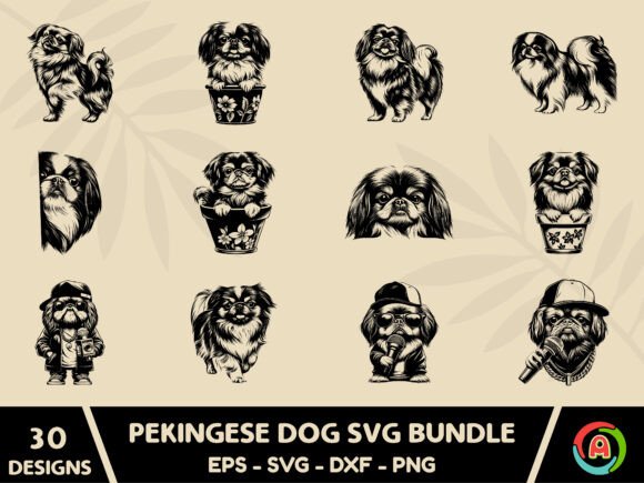 Pekingese Dog Svg Bundle
