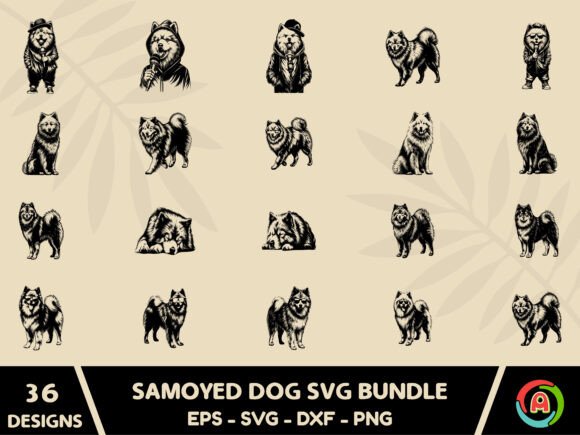 Samoyed Dog Svg Bundle
