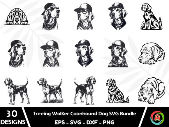 Treeing Walker Coonhound DOG Svg Bundle – A Designer's Take