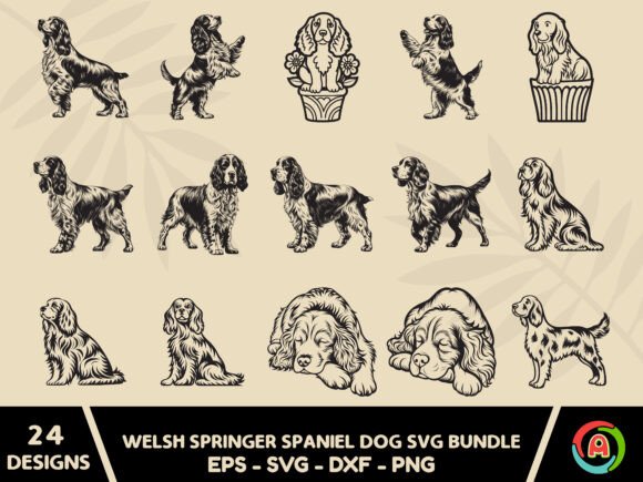 Welsh Springer Spaniel Dog SVG Bundle